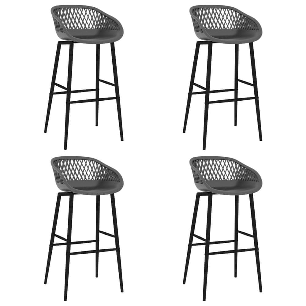 Vidaxl Barové stoličky 4 ks sivé